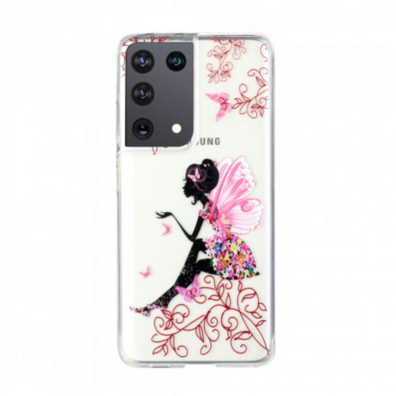 Cover Samsung Galaxy S21 Ultra 5G Transparent Blomsterfe