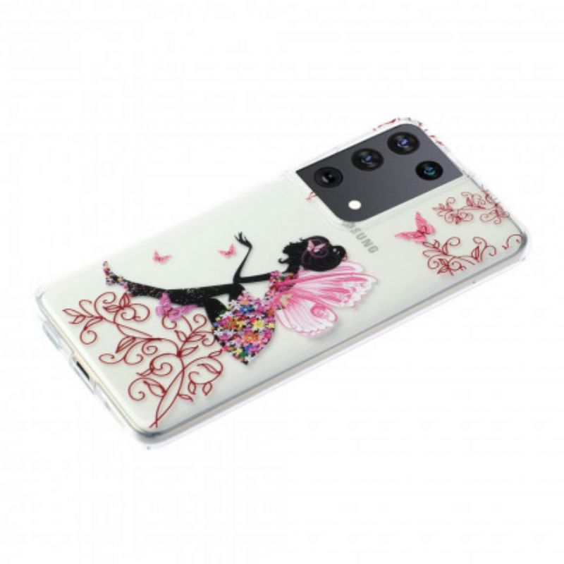 Cover Samsung Galaxy S21 Ultra 5G Transparent Blomsterfe