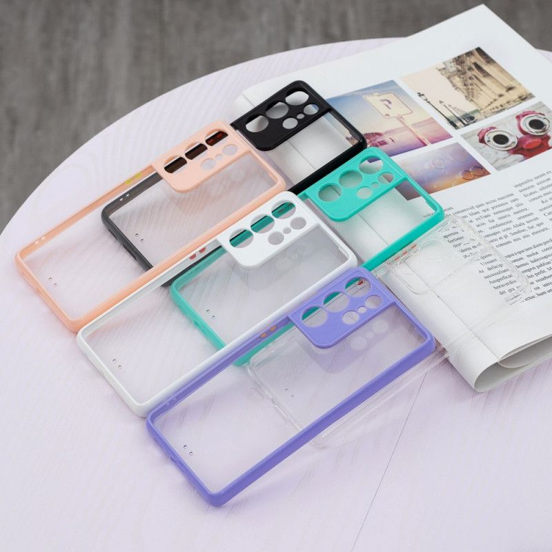 Cover Samsung Galaxy S21 Ultra 5G Transparent Farvet Kontur