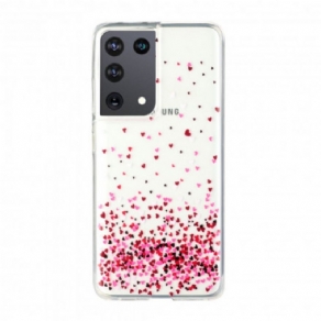 Cover Samsung Galaxy S21 Ultra 5G Transparente Flere Hjerter