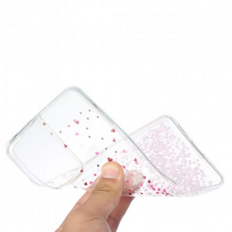 Cover Samsung Galaxy S21 Ultra 5G Transparente Flere Hjerter