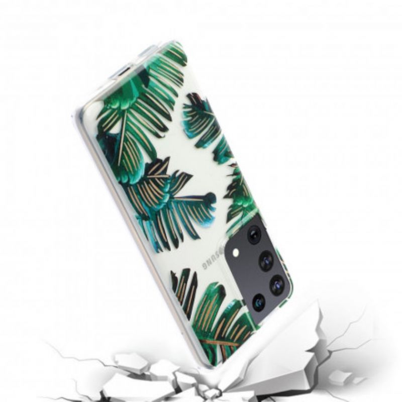 Cover Samsung Galaxy S21 Ultra 5G Transparente Grønne Blade