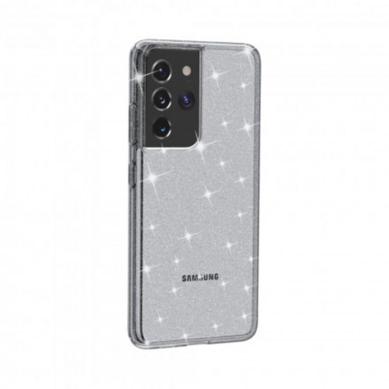 Cover Samsung Galaxy S21 Ultra 5G Transparente Pailletter