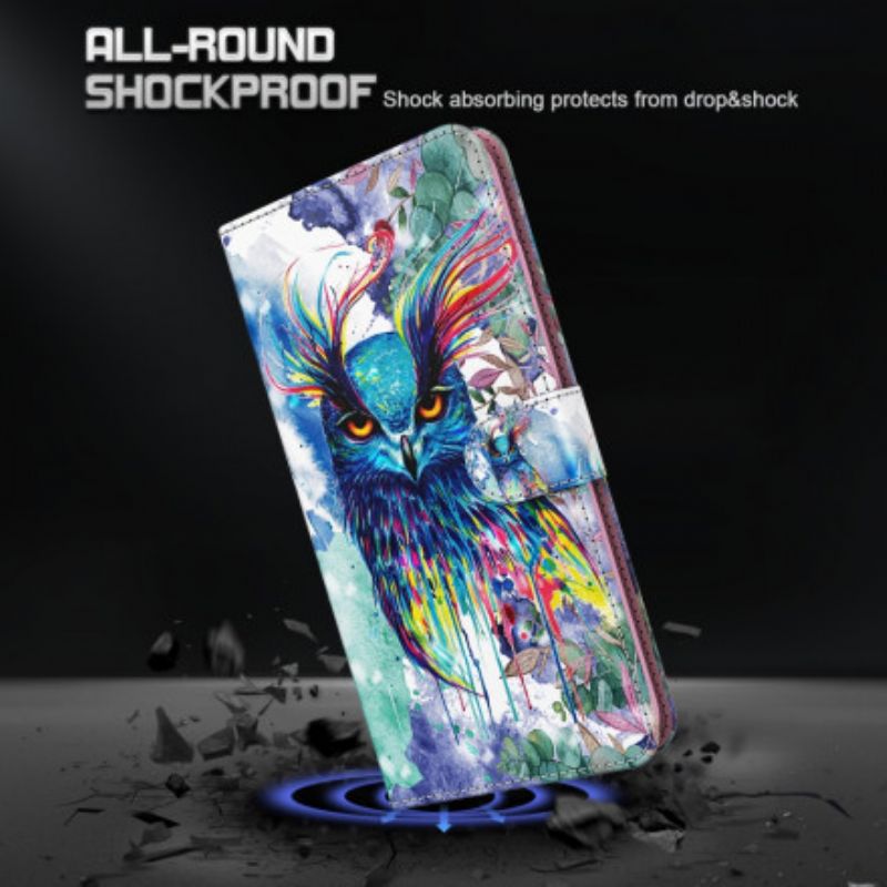 Flip Cover Samsung Galaxy S21 Ultra 5G Akvarel Fugl