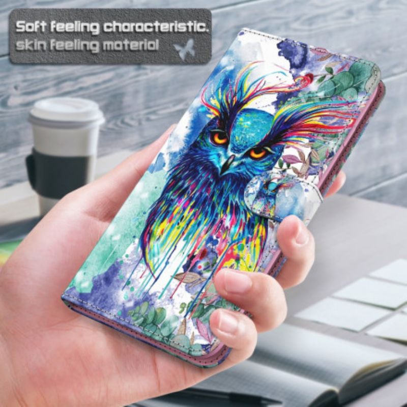 Flip Cover Samsung Galaxy S21 Ultra 5G Akvarel Fugl