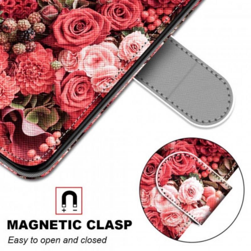 Flip Cover Samsung Galaxy S21 Ultra 5G Blomsterromantik