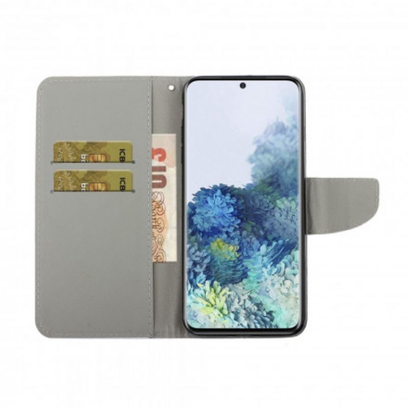 Flip Cover Samsung Galaxy S21 Ultra 5G Blomstersommerfugle-rem