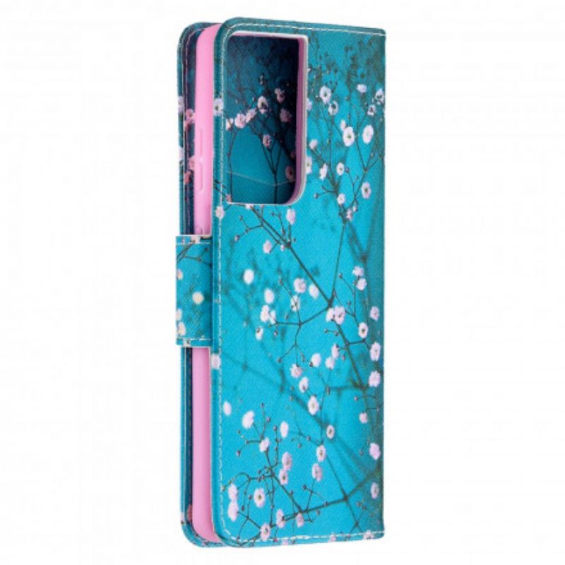 Flip Cover Samsung Galaxy S21 Ultra 5G Blomstrende Træ