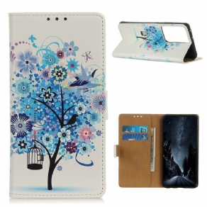 Flip Cover Samsung Galaxy S21 Ultra 5G Blomstrende Træ