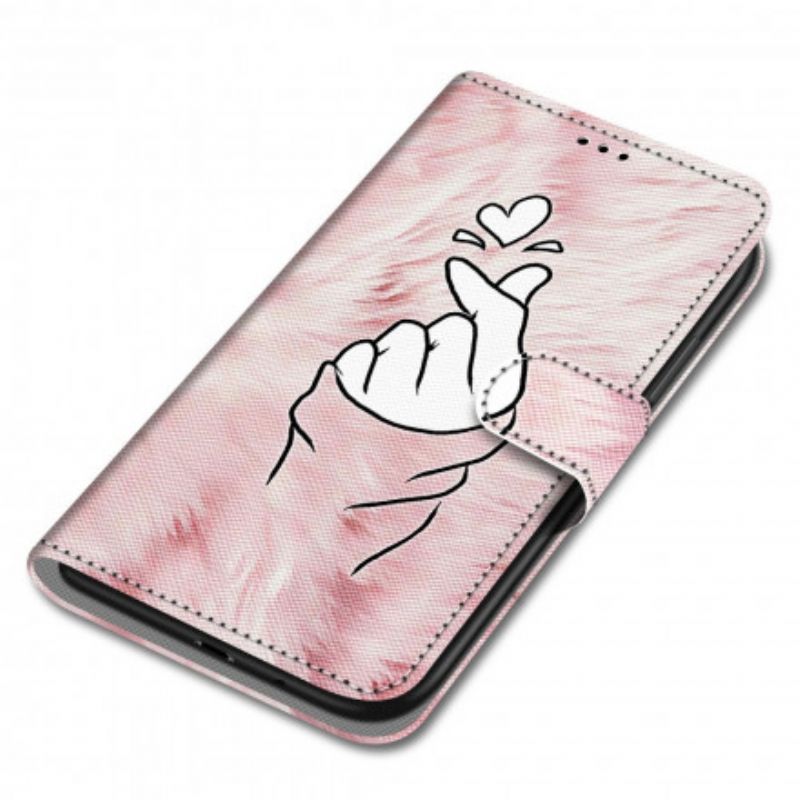 Flip Cover Samsung Galaxy S21 Ultra 5G Fingerhjerte