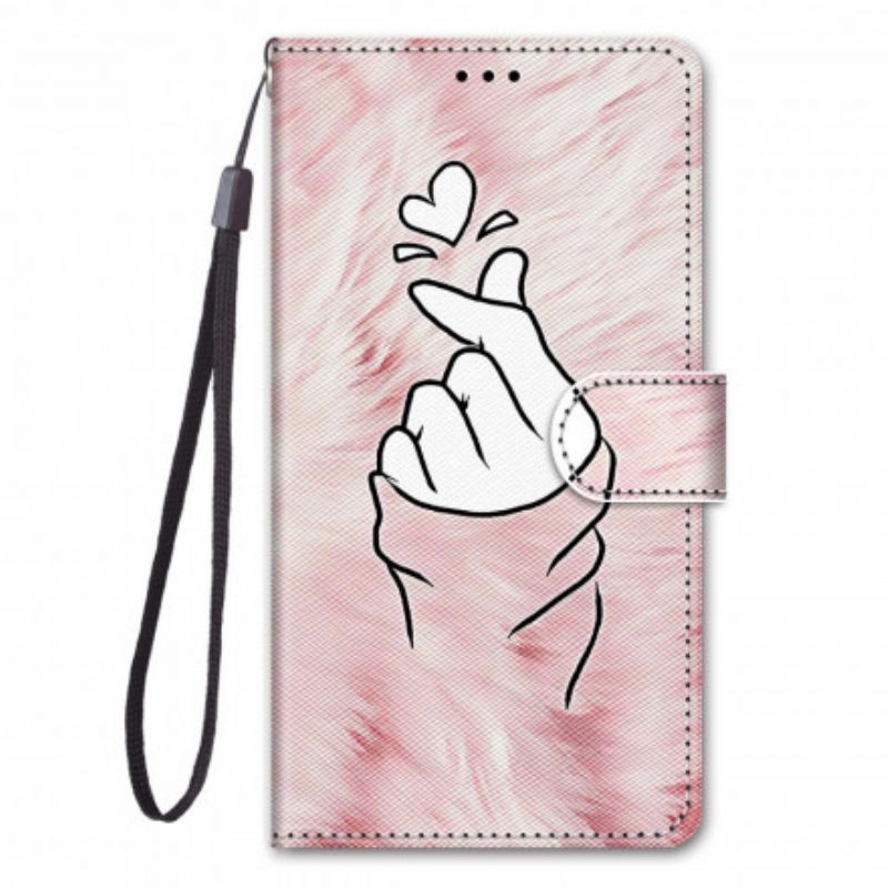 Flip Cover Samsung Galaxy S21 Ultra 5G Fingerhjerte