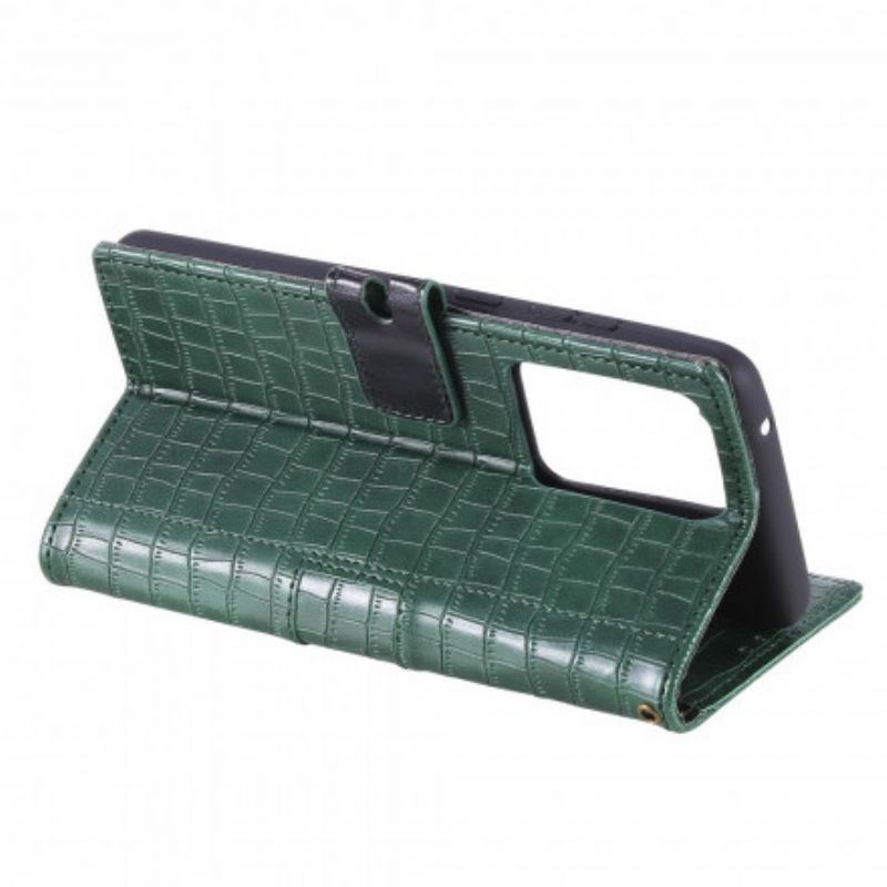 Flip Cover Samsung Galaxy S21 Ultra 5G Fuldstændig Croc