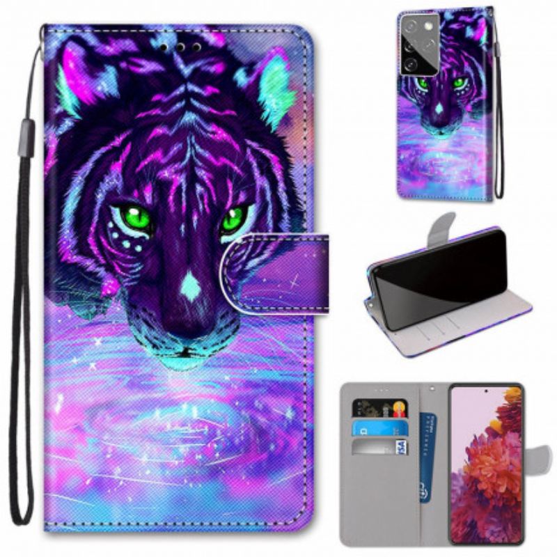 Flip Cover Samsung Galaxy S21 Ultra 5G Magisk Feline