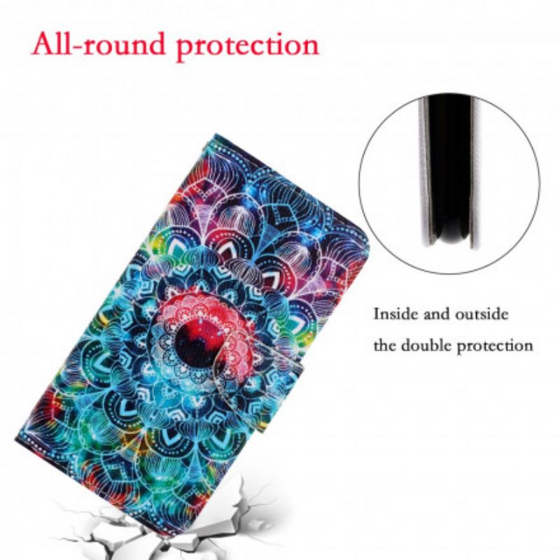 Flip Cover Samsung Galaxy S21 Ultra 5G Med Snor Flashy Strappy Mandala