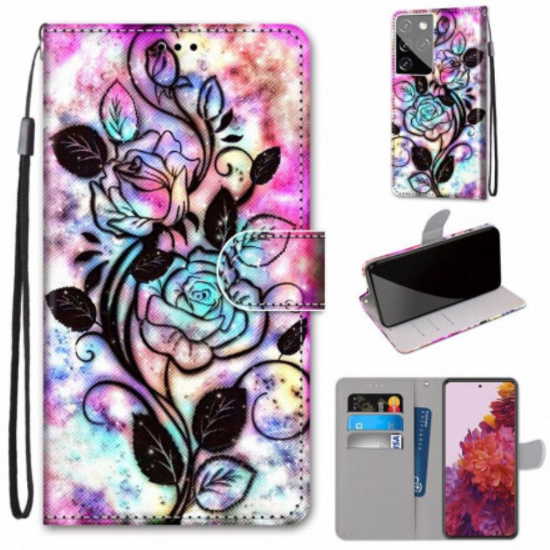 Flip Cover Samsung Galaxy S21 Ultra 5G Neonblomster