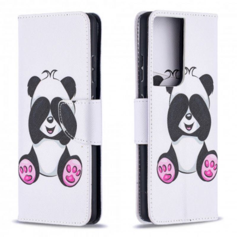 Flip Cover Samsung Galaxy S21 Ultra 5G Panda Sjov