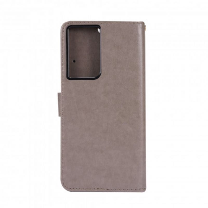 Flip Cover Samsung Galaxy S21 Ultra 5G Sommerfugle I Vinden