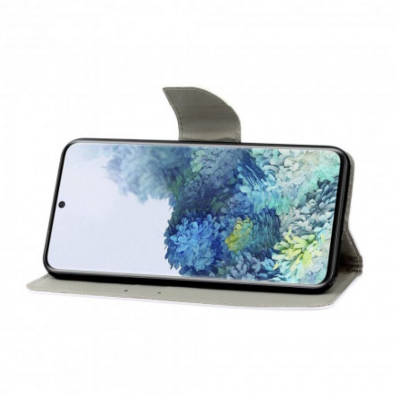 Flip Cover Samsung Galaxy S21 Ultra 5G Sommerfugle Og Snor