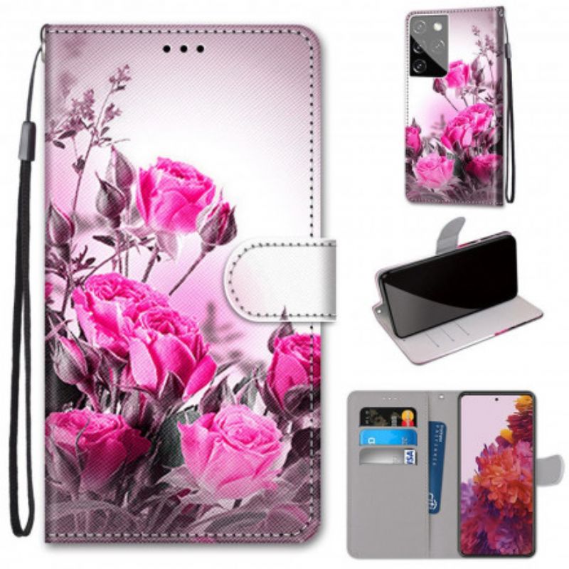 Flip Cover Samsung Galaxy S21 Ultra 5G Trylleblomster