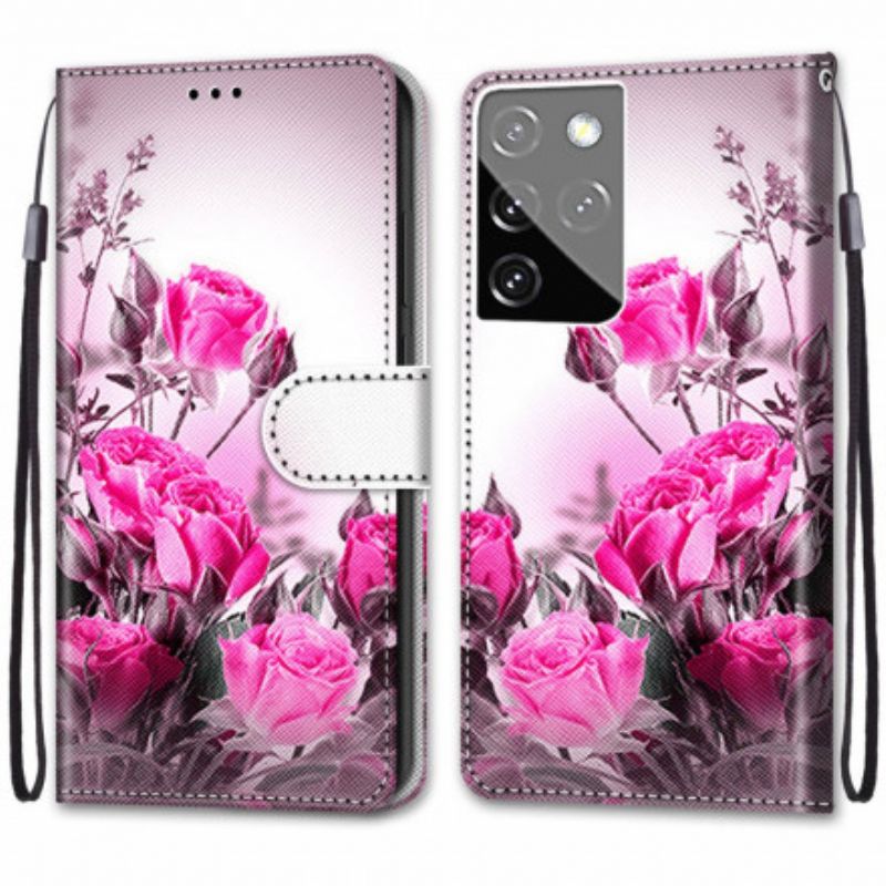 Flip Cover Samsung Galaxy S21 Ultra 5G Trylleblomster