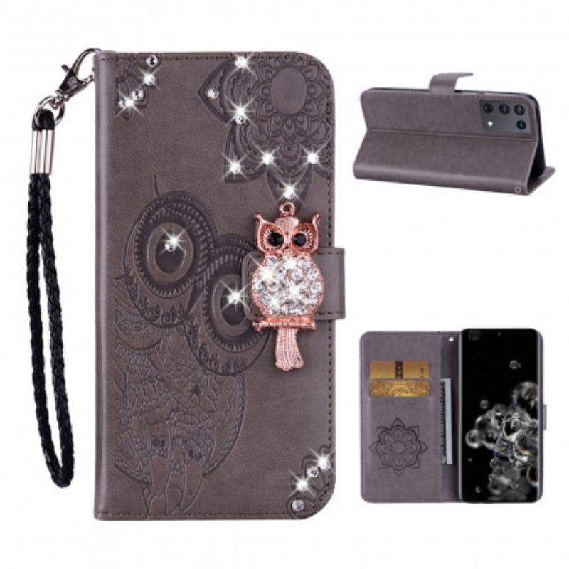 Flip Cover Samsung Galaxy S21 Ultra 5G Ugle Mandala Og Charm