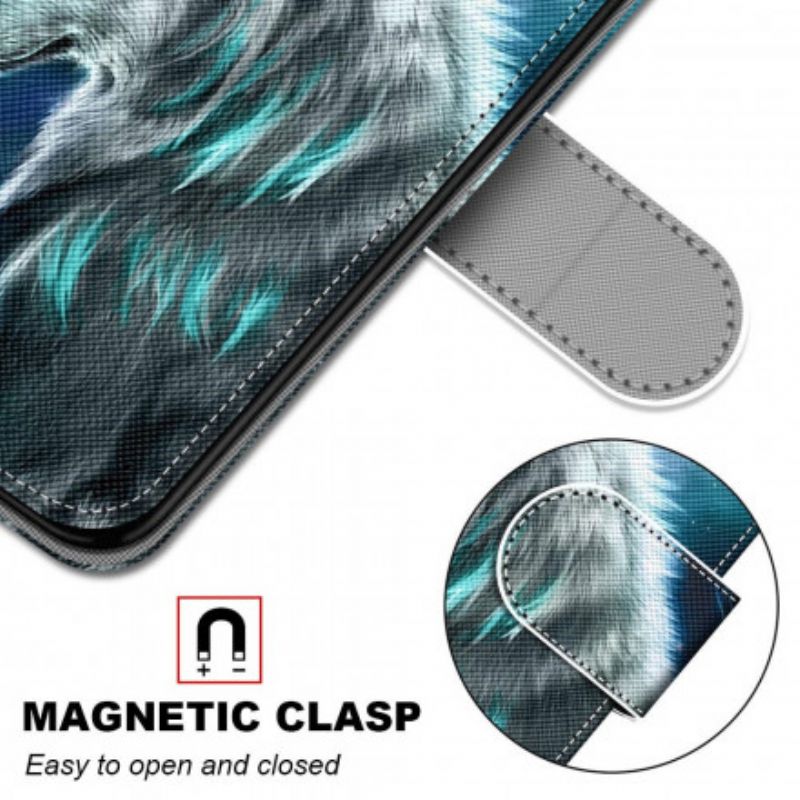 Flip Cover Samsung Galaxy S21 Ultra 5G Ulv Under Et Regn Af Stjerner