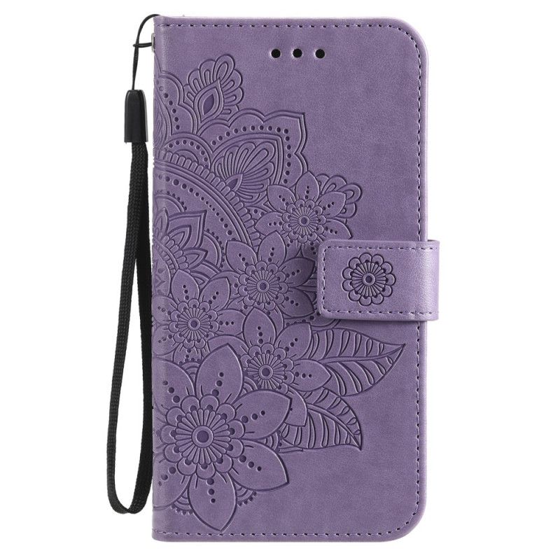 Læder Cover Samsung Galaxy S21 Ultra 5G Blomstermandala