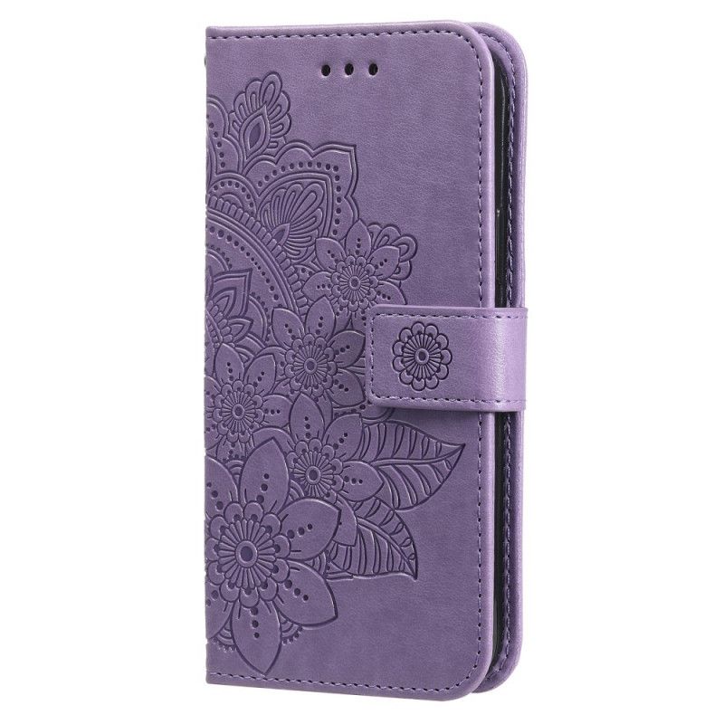 Læder Cover Samsung Galaxy S21 Ultra 5G Blomstermandala