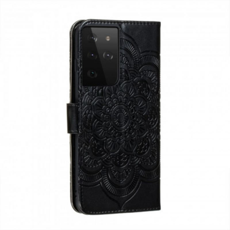 Læder Cover Samsung Galaxy S21 Ultra 5G Fuld Mandala