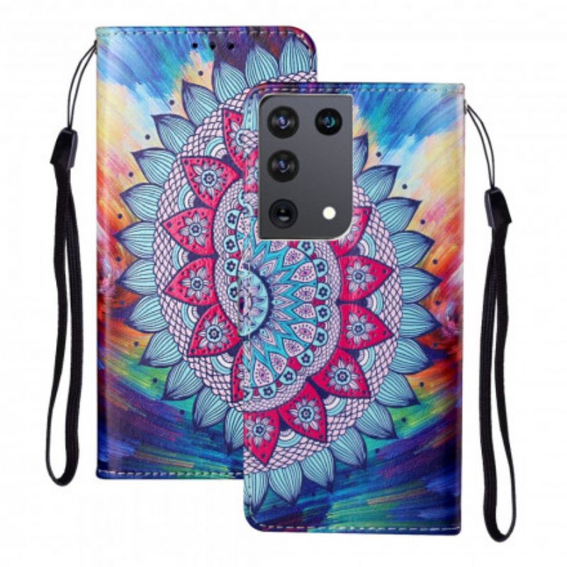 Læder Cover Samsung Galaxy S21 Ultra 5G Kong Mandala