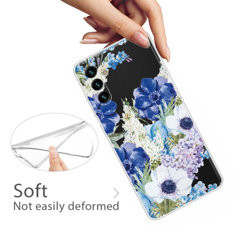 Cover Samsung Galaxy A13 5G Akvarel Blå Blomster