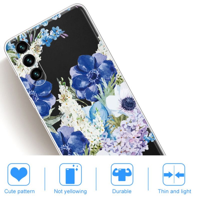 Cover Samsung Galaxy A13 5G Akvarel Blå Blomster