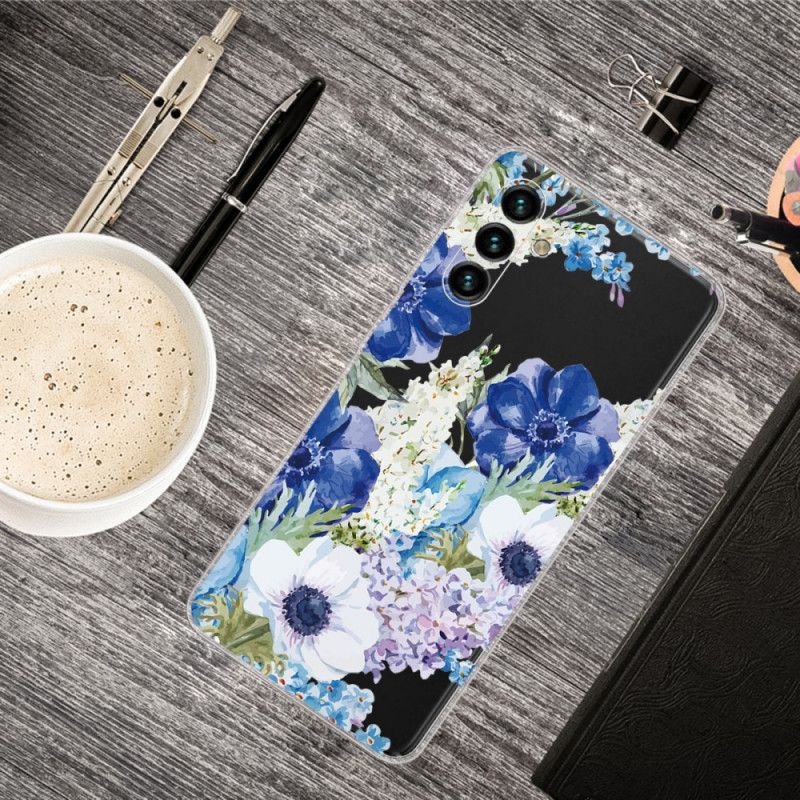 Cover Samsung Galaxy A13 5G Akvarel Blå Blomster