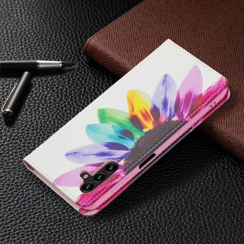 Cover Samsung Galaxy A13 5G Flip Cover Akvarelblomst