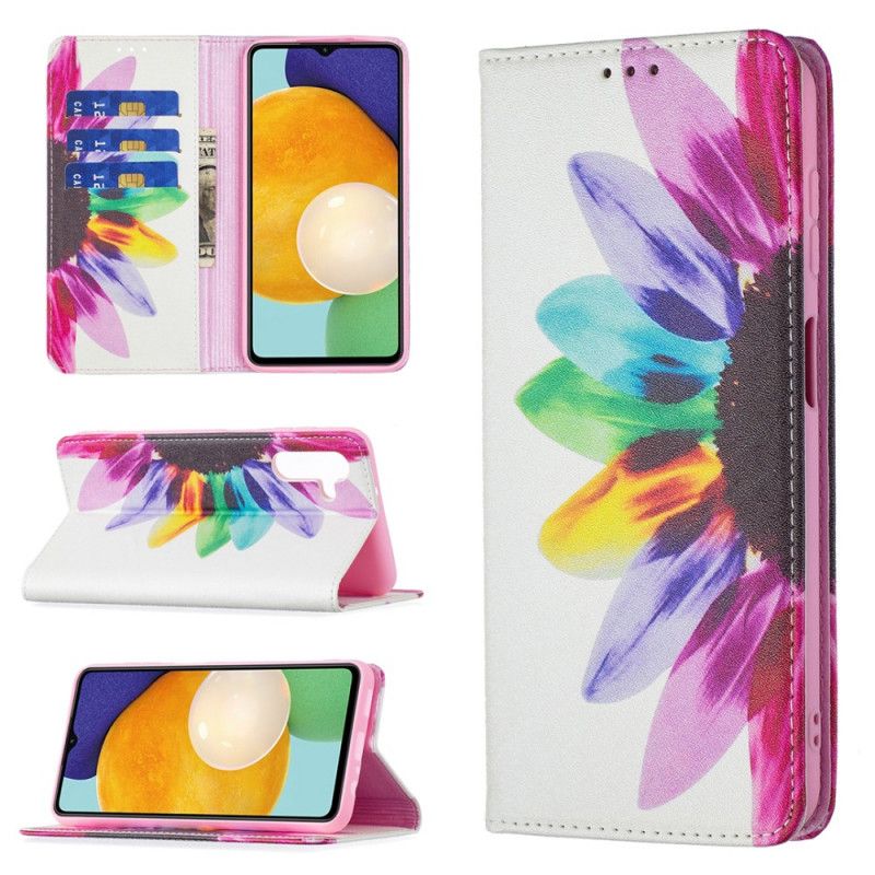 Cover Samsung Galaxy A13 5G Flip Cover Akvarelblomst