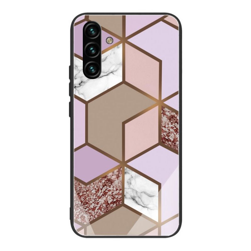 Cover Samsung Galaxy A13 5G Geometri Marmor Hærdet Glas