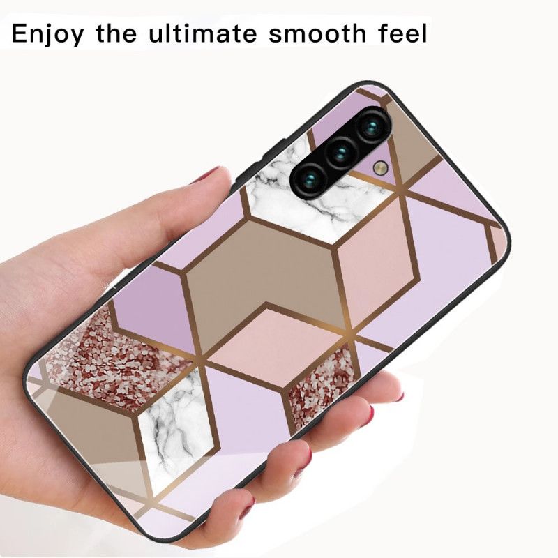 Cover Samsung Galaxy A13 5G Geometri Marmor Hærdet Glas