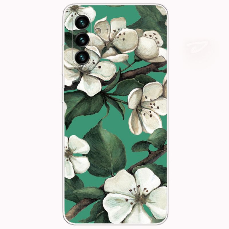 Cover Samsung Galaxy A13 5G Hvide Malede Blomster