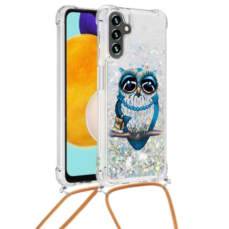 Cover Samsung Galaxy A13 5G Med Snor Til Frøken Ugle Glittersnor