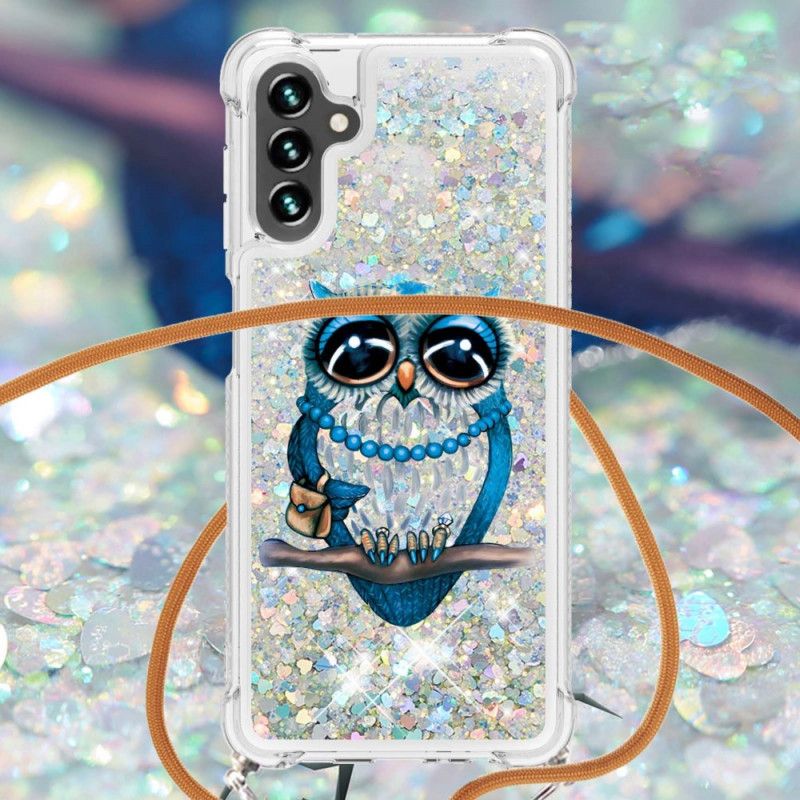 Cover Samsung Galaxy A13 5G Med Snor Til Frøken Ugle Glittersnor