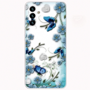 Cover Samsung Galaxy A13 5G Retro Sommerfugle Og Blomster