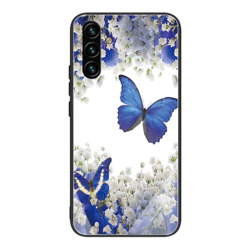 Cover Samsung Galaxy A13 5G Sommerfugledesign Af Hærdet Glas