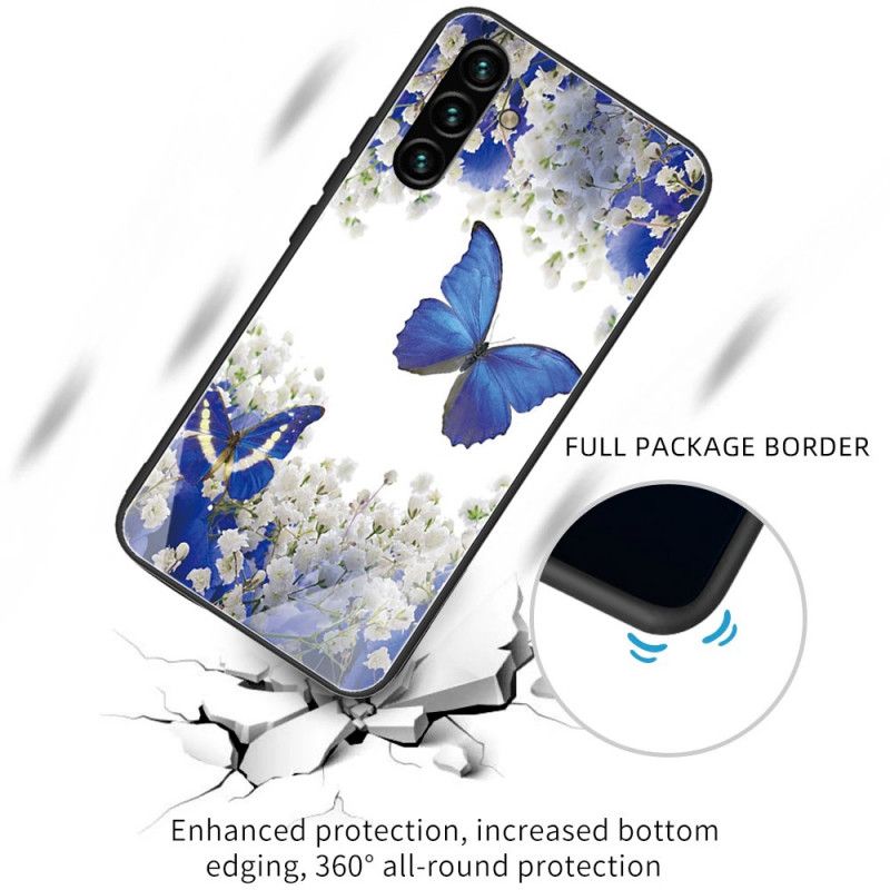 Cover Samsung Galaxy A13 5G Sommerfugledesign Af Hærdet Glas