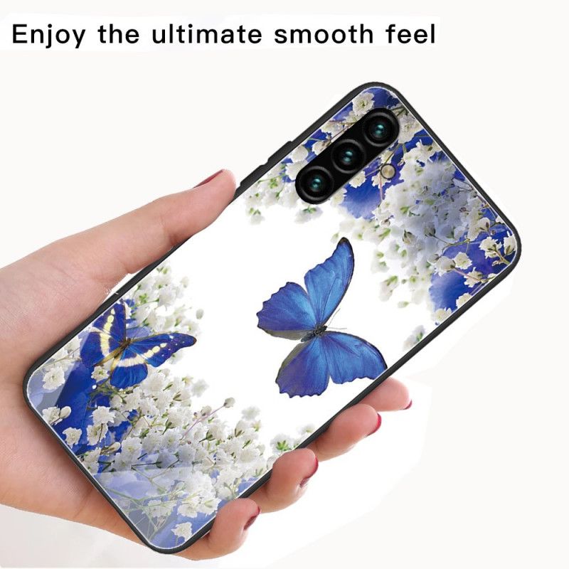 Cover Samsung Galaxy A13 5G Sommerfugledesign Af Hærdet Glas