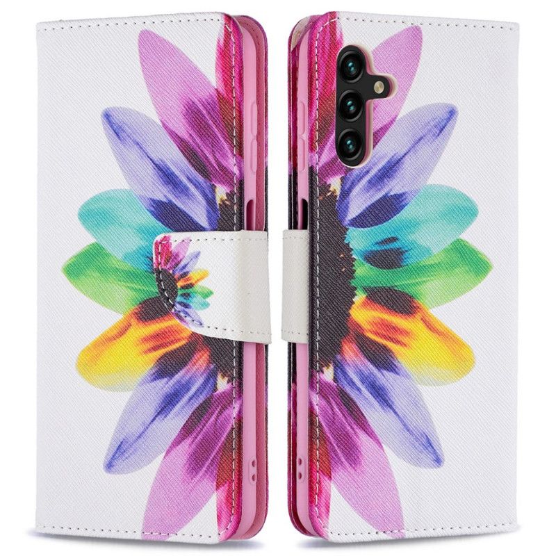 Flip Cover Samsung Galaxy A13 5G Akvarelblomst