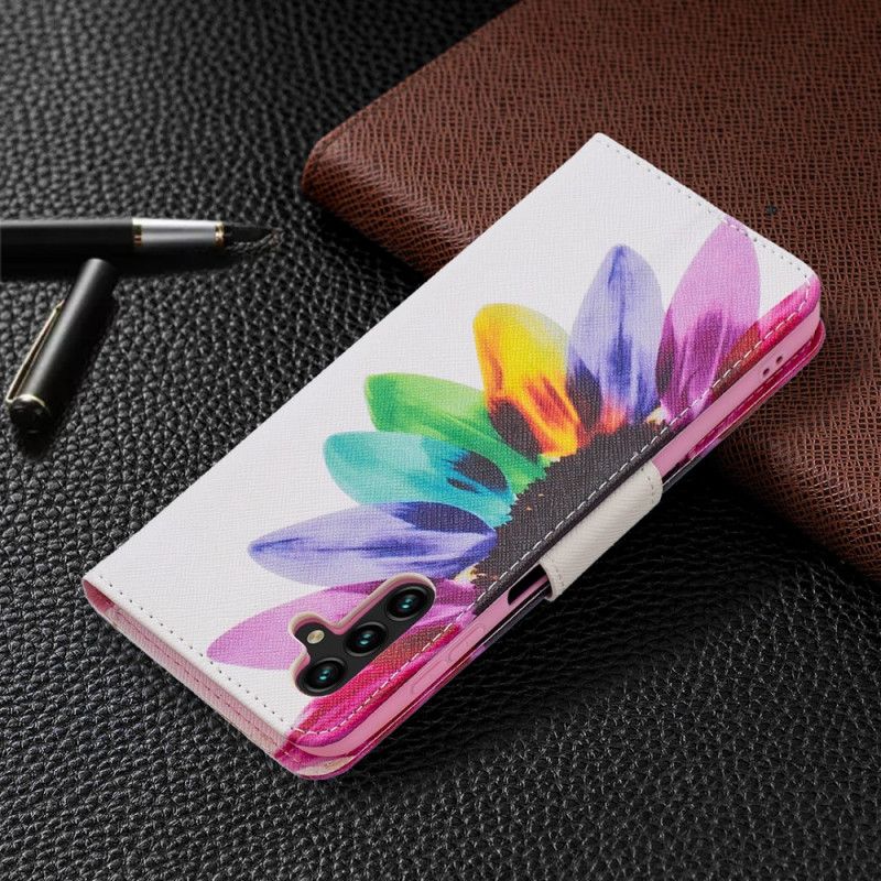 Flip Cover Samsung Galaxy A13 5G Akvarelblomst