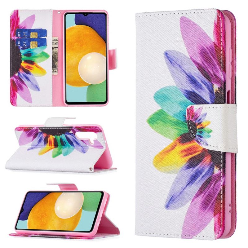 Flip Cover Samsung Galaxy A13 5G Akvarelblomst