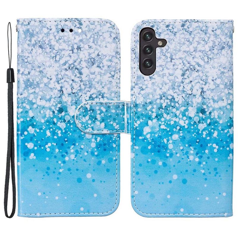 Flip Cover Samsung Galaxy A13 5G Blå Glitter Gradient