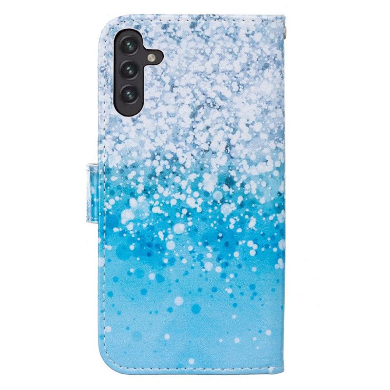 Flip Cover Samsung Galaxy A13 5G Blå Glitter Gradient