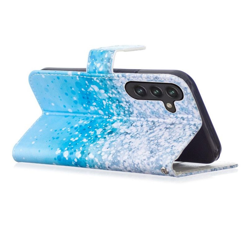 Flip Cover Samsung Galaxy A13 5G Blå Glitter Gradient